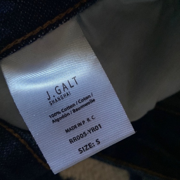 J. Galt small cotton dark denim raw hem high waisted jeans - Picture 8 of 15